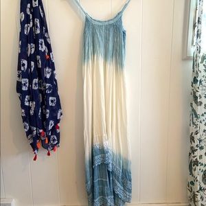Hand dyed sheer hi low dress